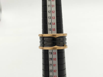 BVLGARI B.zero1 #58 Black Ceramic PG Au750 10.6g Ring 