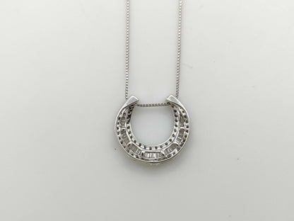 D0.50ct K18WG/Pt1000 4.1g Necklace 