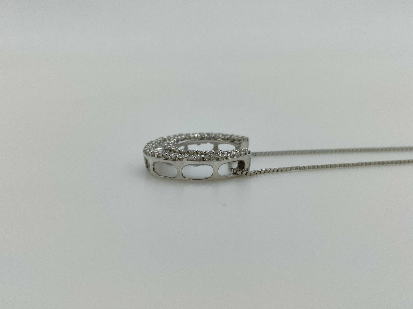 D0.50ct K18WG/Pt1000 4.1g Necklace 