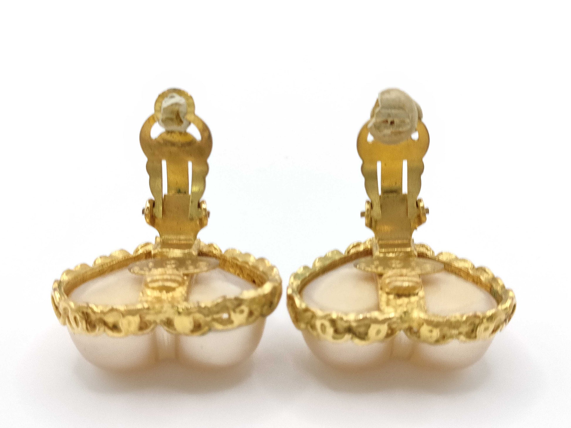 CHANEL Heart Earrings Pearl Earrings