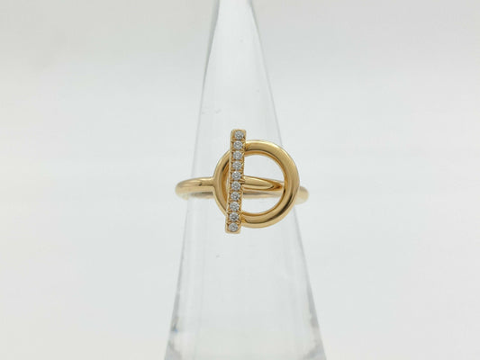 HERMES Echappé #49 Diamond Au750 4.6g Ring 