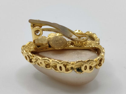 CHANEL Heart Earrings Pearl Earrings