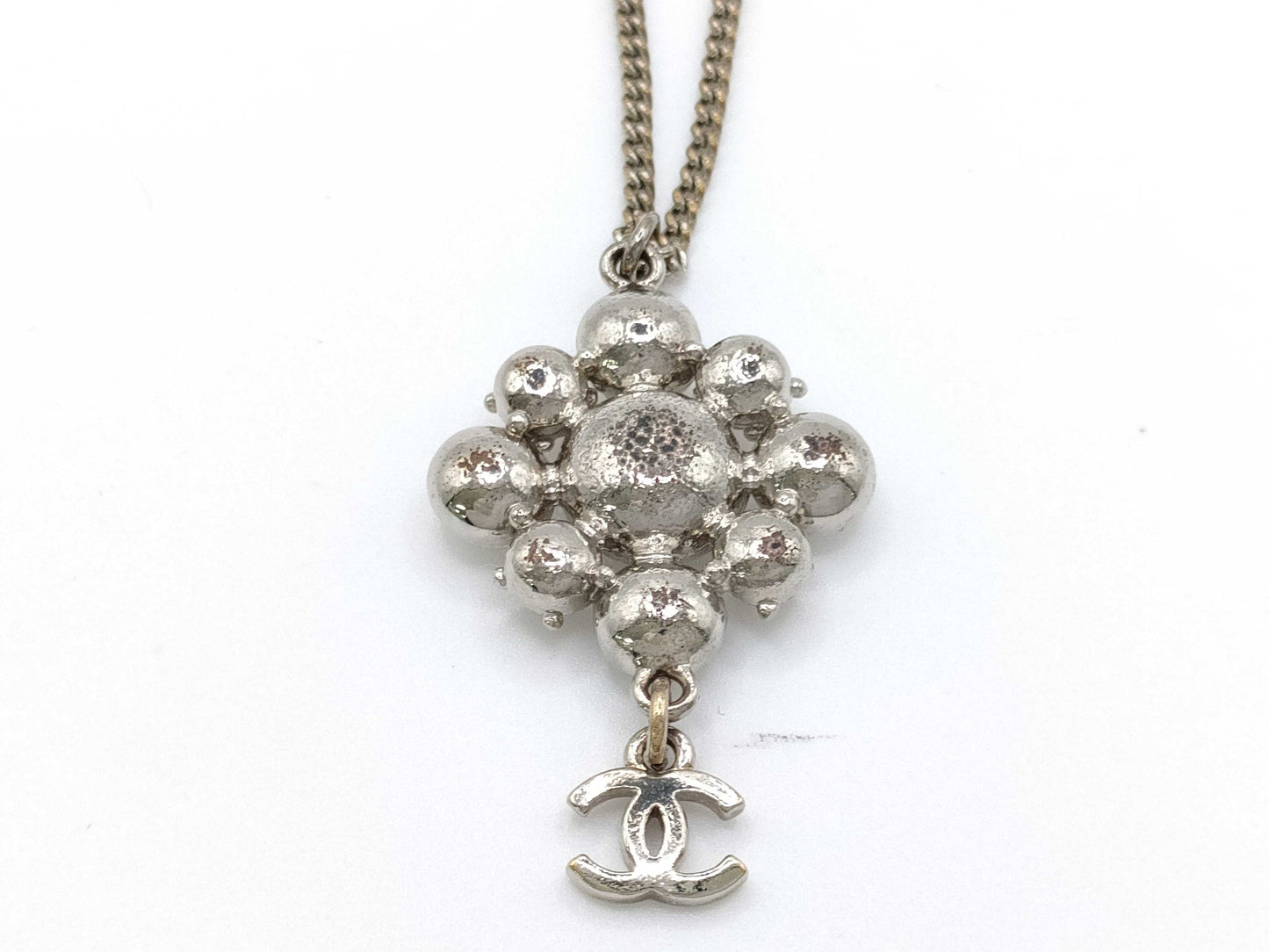 CHANEL Rhinestone Coco Mark Necklace