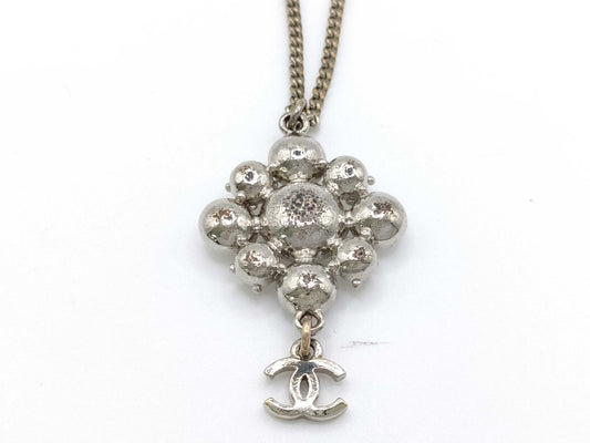 CHANEL Rhinestone Coco Mark Necklace