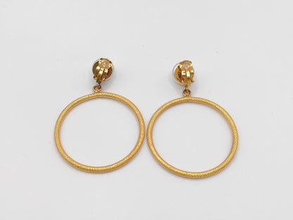CHANEL Chanel Hoop Earrings with Pearl and Coco Mark