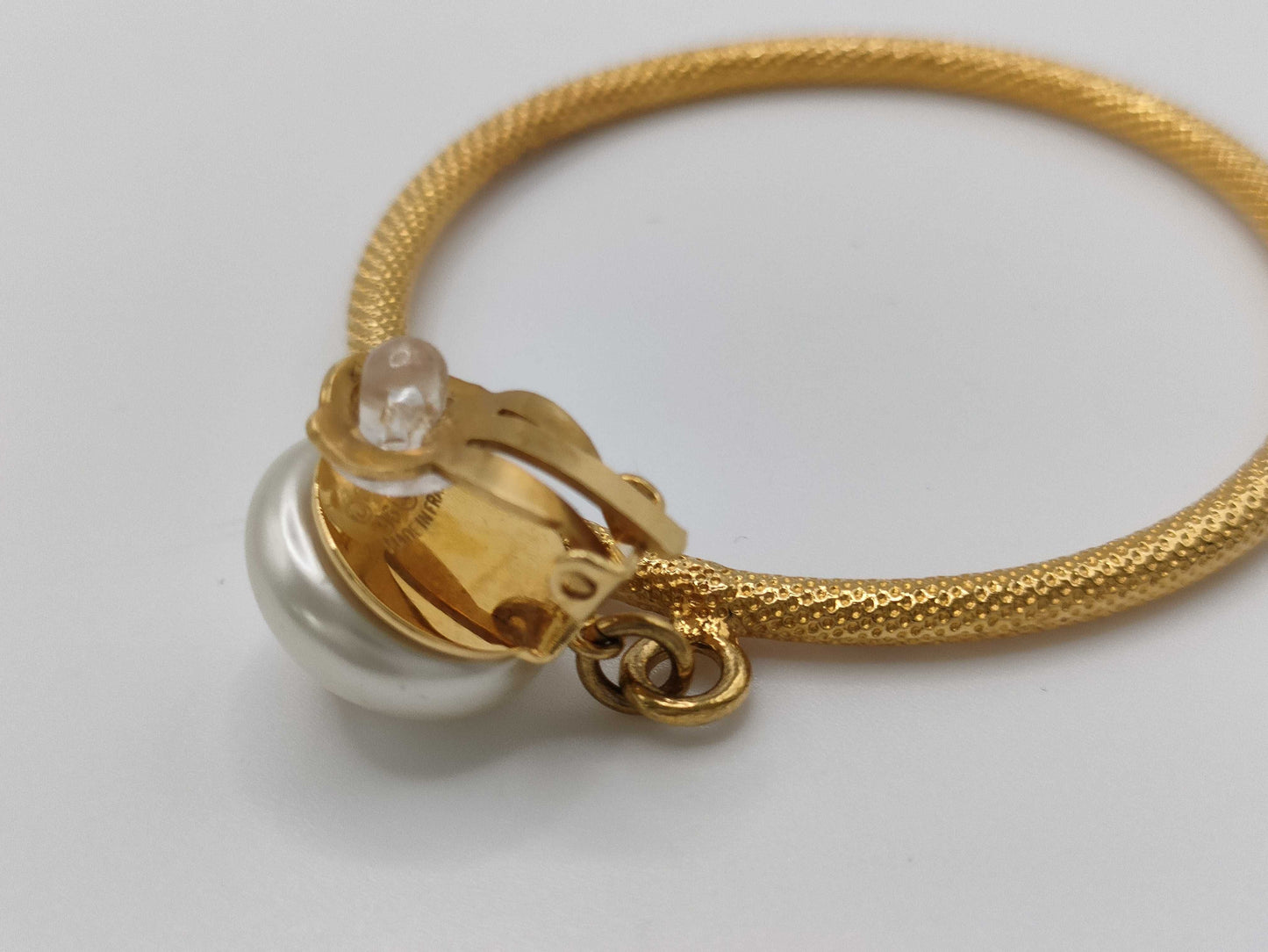 CHANEL Chanel Hoop Earrings with Pearl and Coco Mark