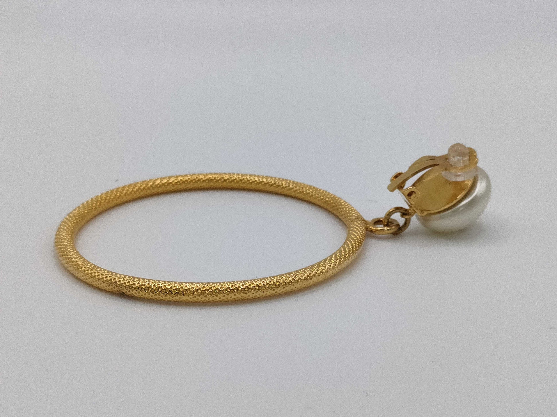 CHANEL Chanel Hoop Earrings with Pearl and Coco Mark