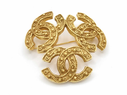 CHANEL 94A Brooch Triple Coco Mark Brooch