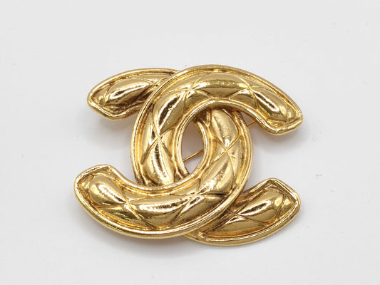 CHANEL Matelasse Brooch Coco Mark Brooch