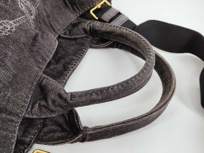 PRADA Canapa Tote Bag Denim Gray B2642B Tote Bag
