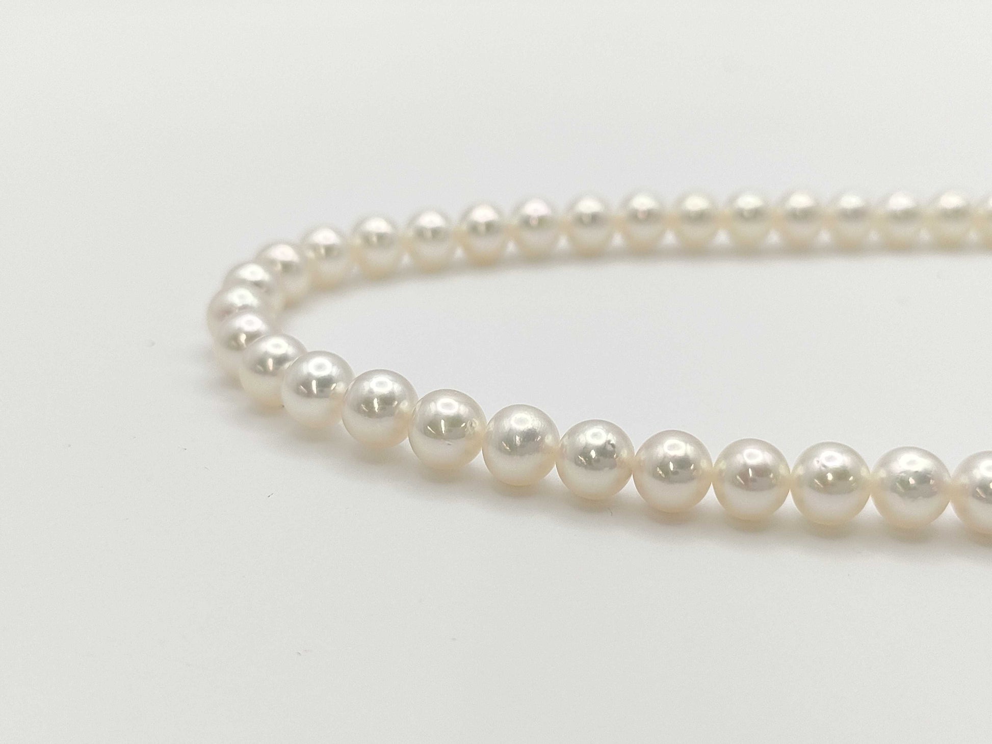 MIKIMOTO M Charm Pearl Necklace, Diameter 5.5mm-5.9mm, 18K Gold/Silver, 21.1g 