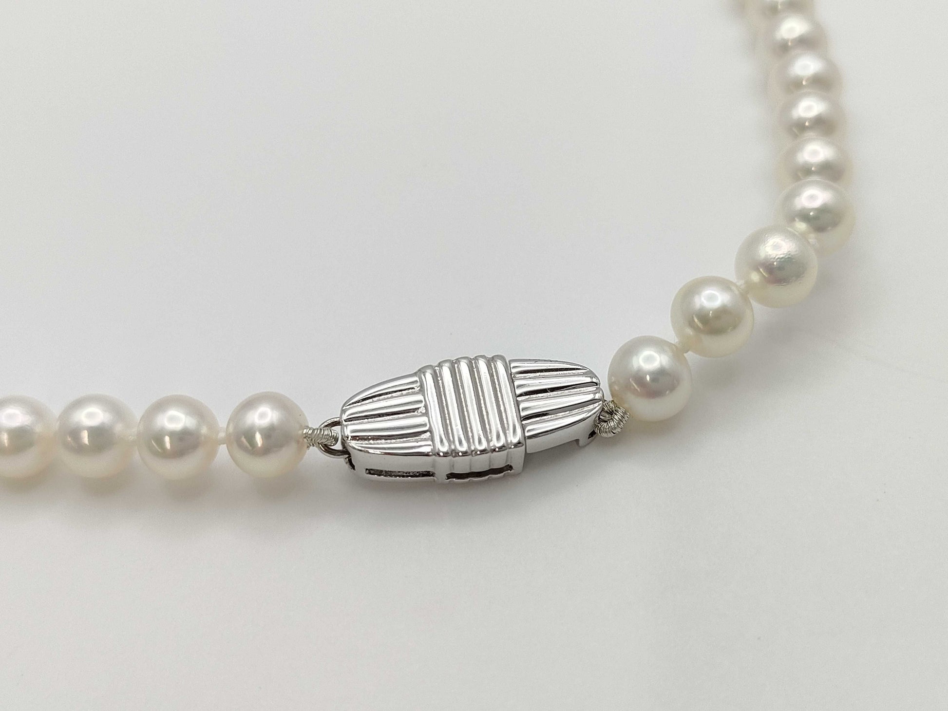 MIKIMOTO M Charm Pearl Necklace, Diameter 5.5mm-5.9mm, 18K Gold/Silver, 21.1g 