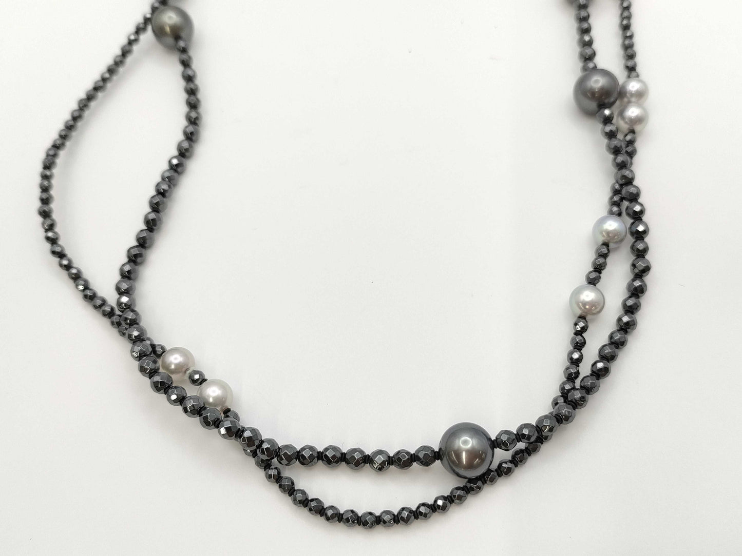 TASAKI Colored Stone Pearl Necklace, Diameter 7.0mm-10.3mm, 925, 98.6g 