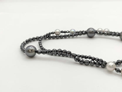 TASAKI Colored Stone Pearl Necklace, Diameter 7.0mm-10.3mm, 925, 98.6g 