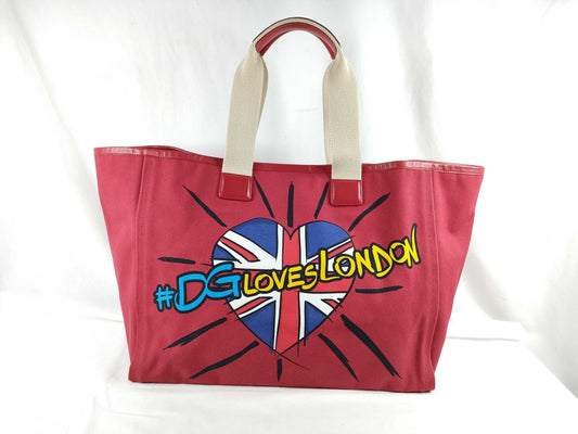 DOLCE & GABBANA D&G #DG LOVESLONDON Love's London Red Tote Bag