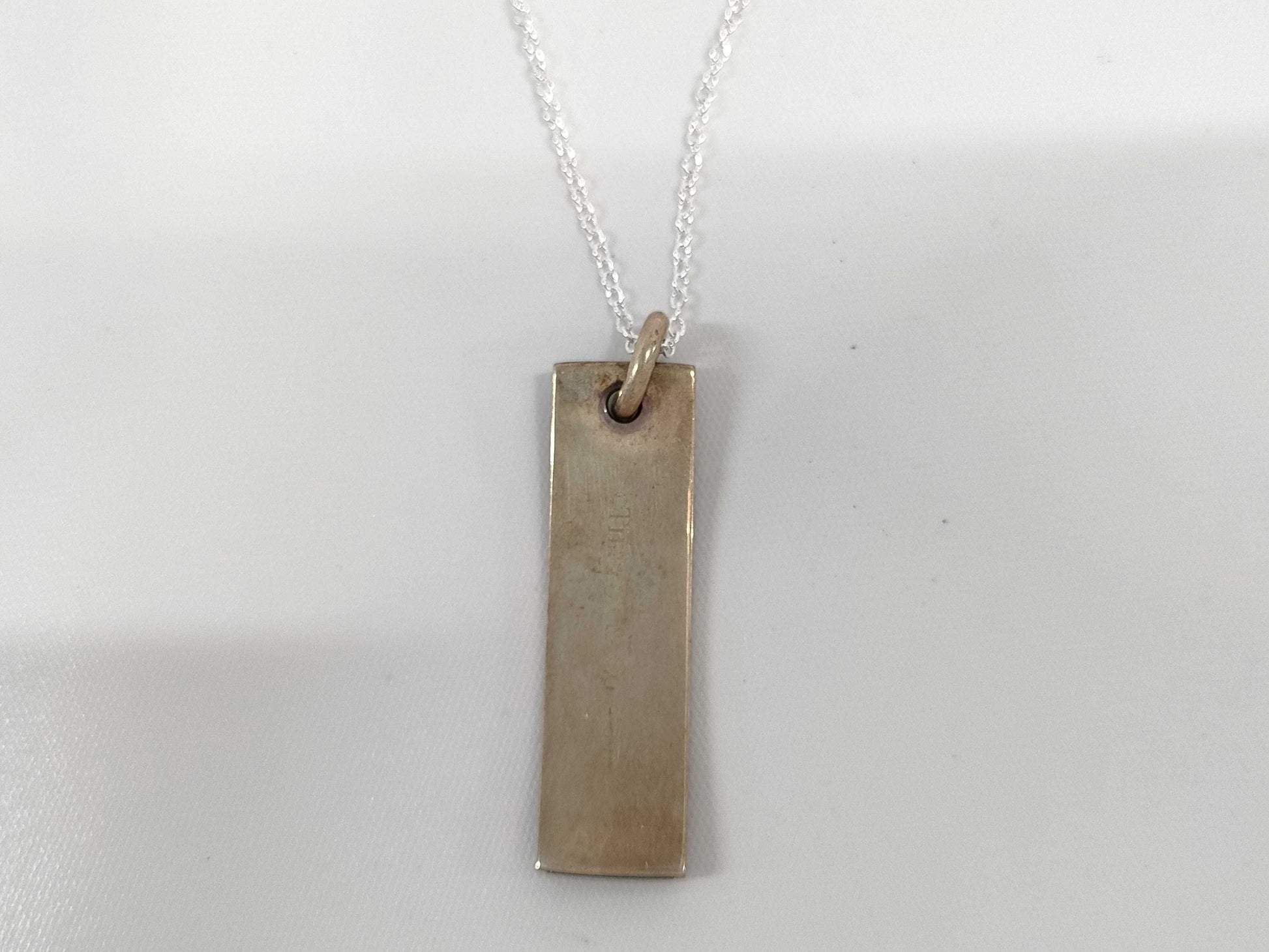 Tiffany & Co. Coin Edge Bar Necklace SV925 Titanium Necklace