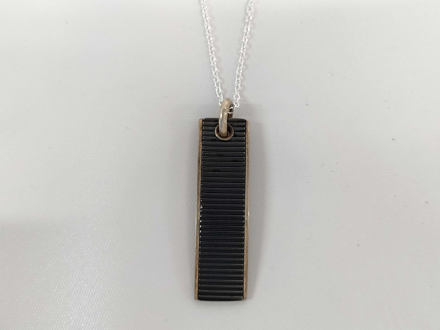 Tiffany & Co. Coin Edge Bar Necklace SV925 Titanium Necklace