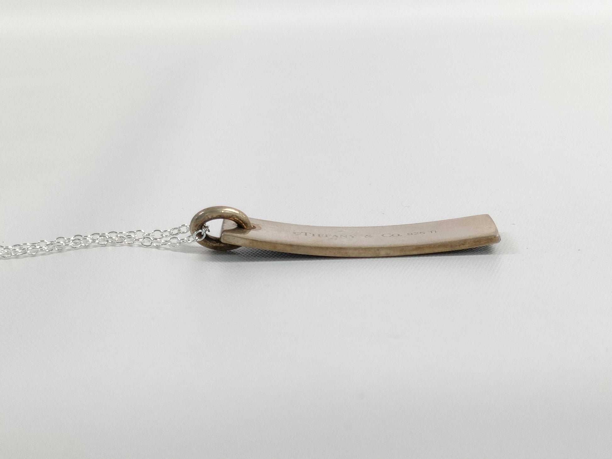 Tiffany & Co. Coin Edge Bar Necklace SV925 Titanium Necklace