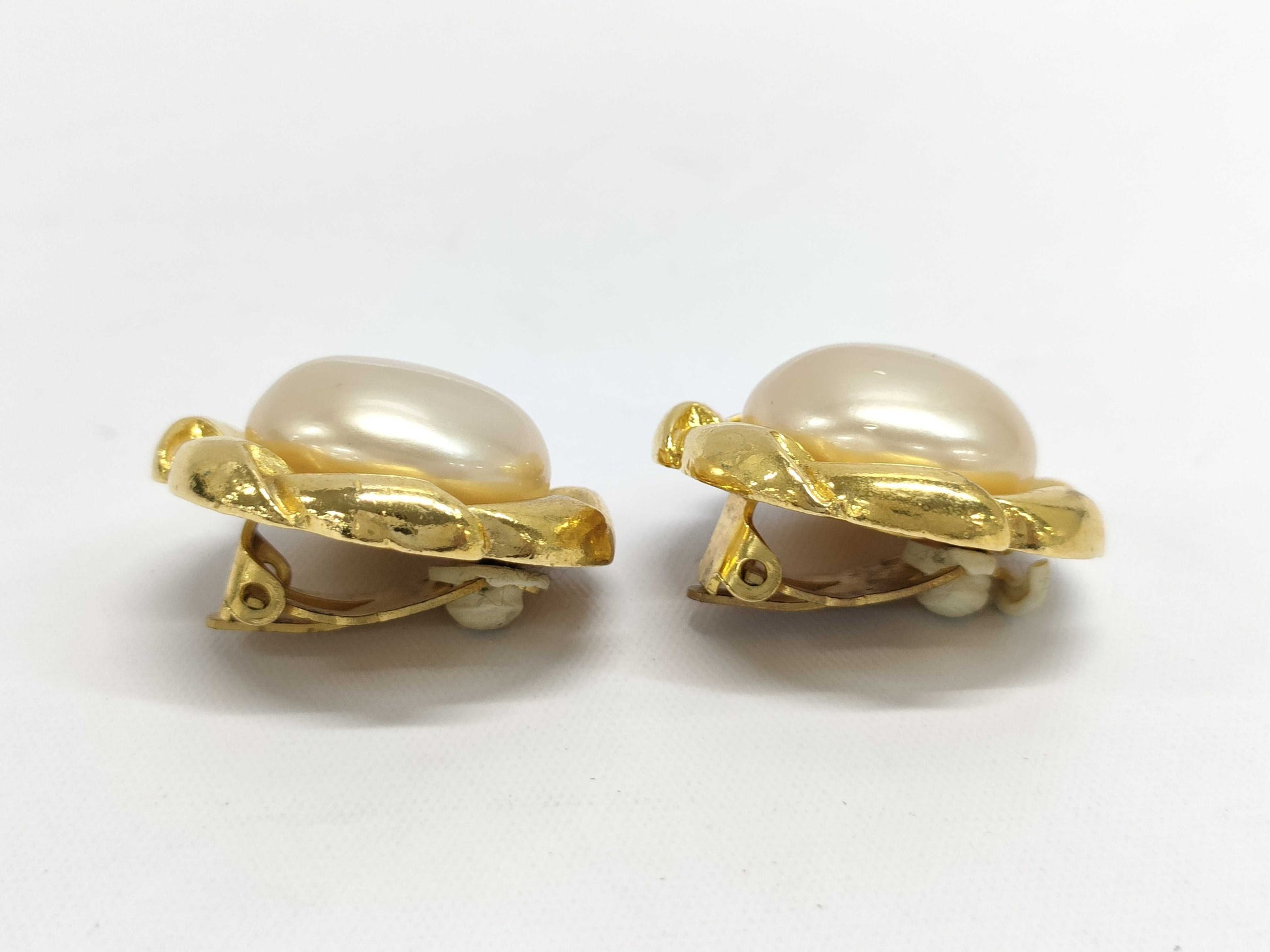 CHANEL Coco Mark Faux Pearl Earrings