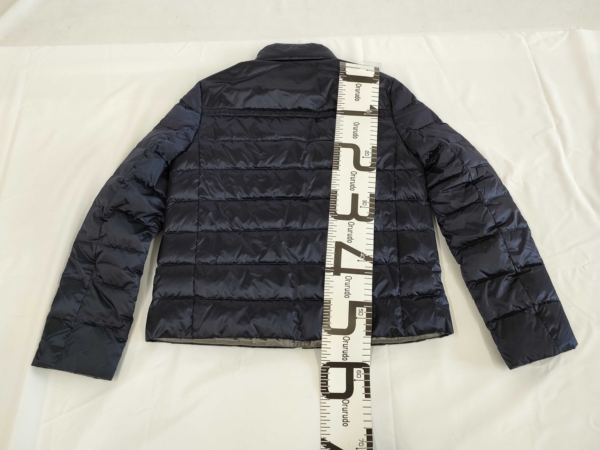 PRADA ☆Excellent Condition☆ PRADA Triangle Logo Down Jacket Women's Navy Size 40