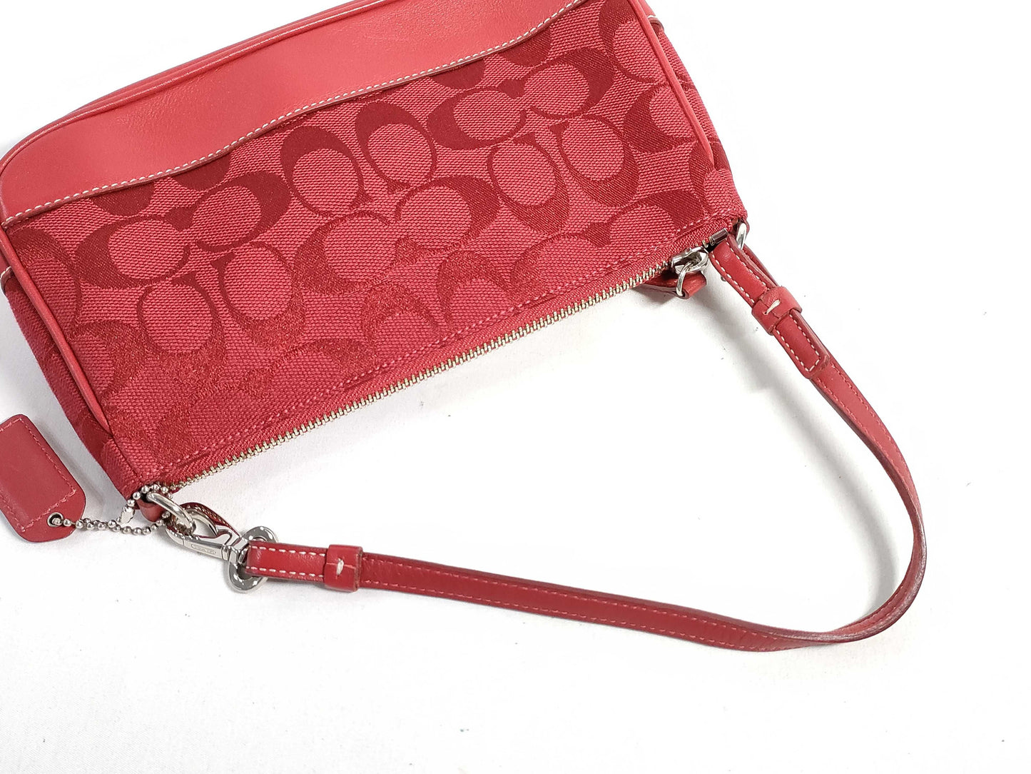 COACH Signature Accessory Pouch Bag Red Handbag