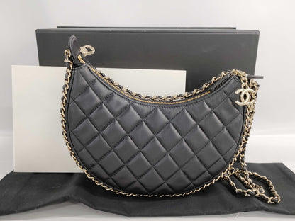 CHANEL Matelasse Hobo Crescent Moon Chain Shoulder Bag