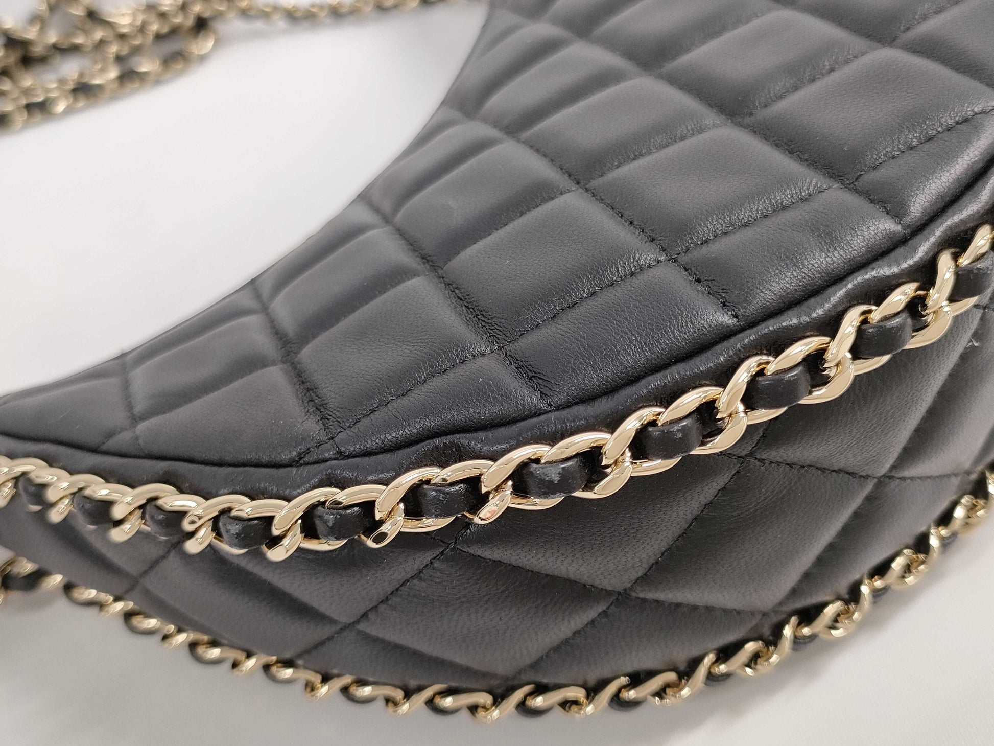 CHANEL Matelasse Hobo Crescent Moon Chain Shoulder Bag