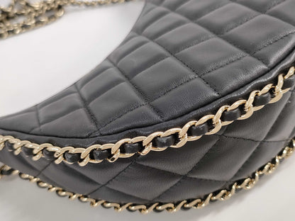 CHANEL Matelasse Hobo Crescent Moon Chain Shoulder Bag