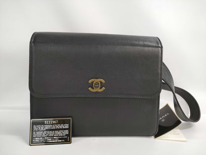 CHANEL One-Shoulder Caviar Skin Black Shoulder Bag