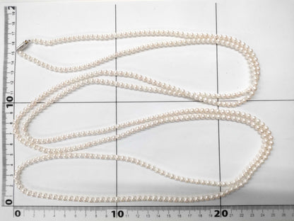 Long Pearl Necklace, Diameter 4.2-4.8mm, Metal, 67.9g 