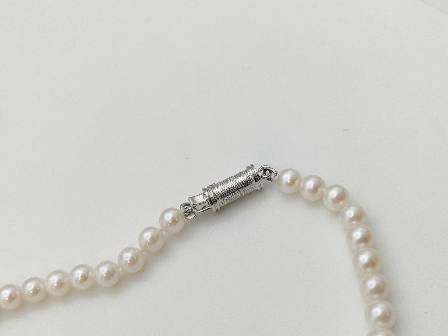 Long Pearl Necklace, Diameter 4.2-4.8mm, Metal, 67.9g 