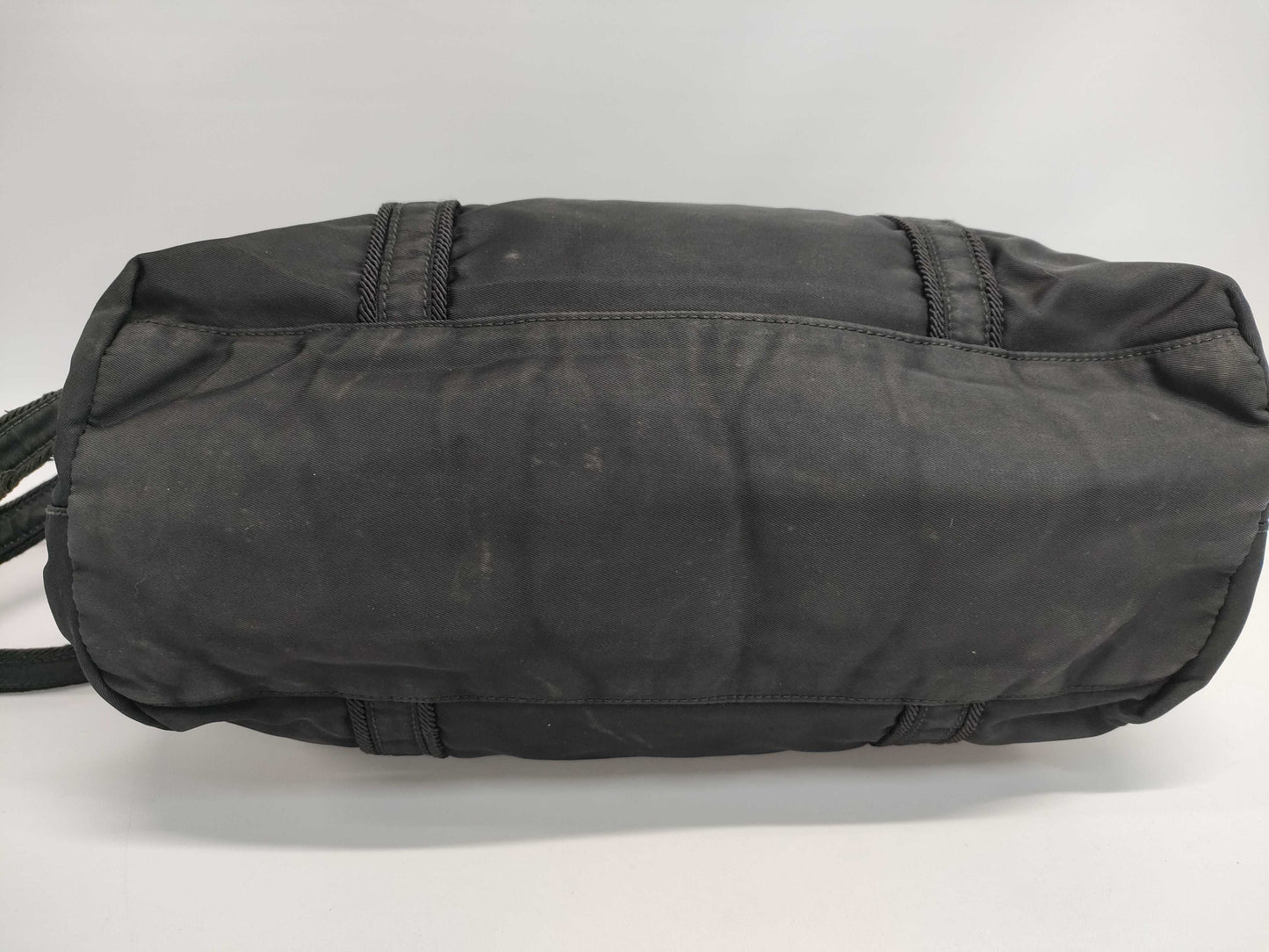 PRADA Prada Handbag Embroidered Nylon Black Tote Bag