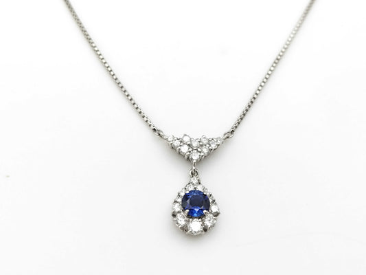 S 0.67ct D 0.61ct PT850 6.2g Necklace 