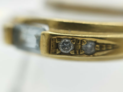 Aquamarine D0.06ct K18 3.3g Ring 