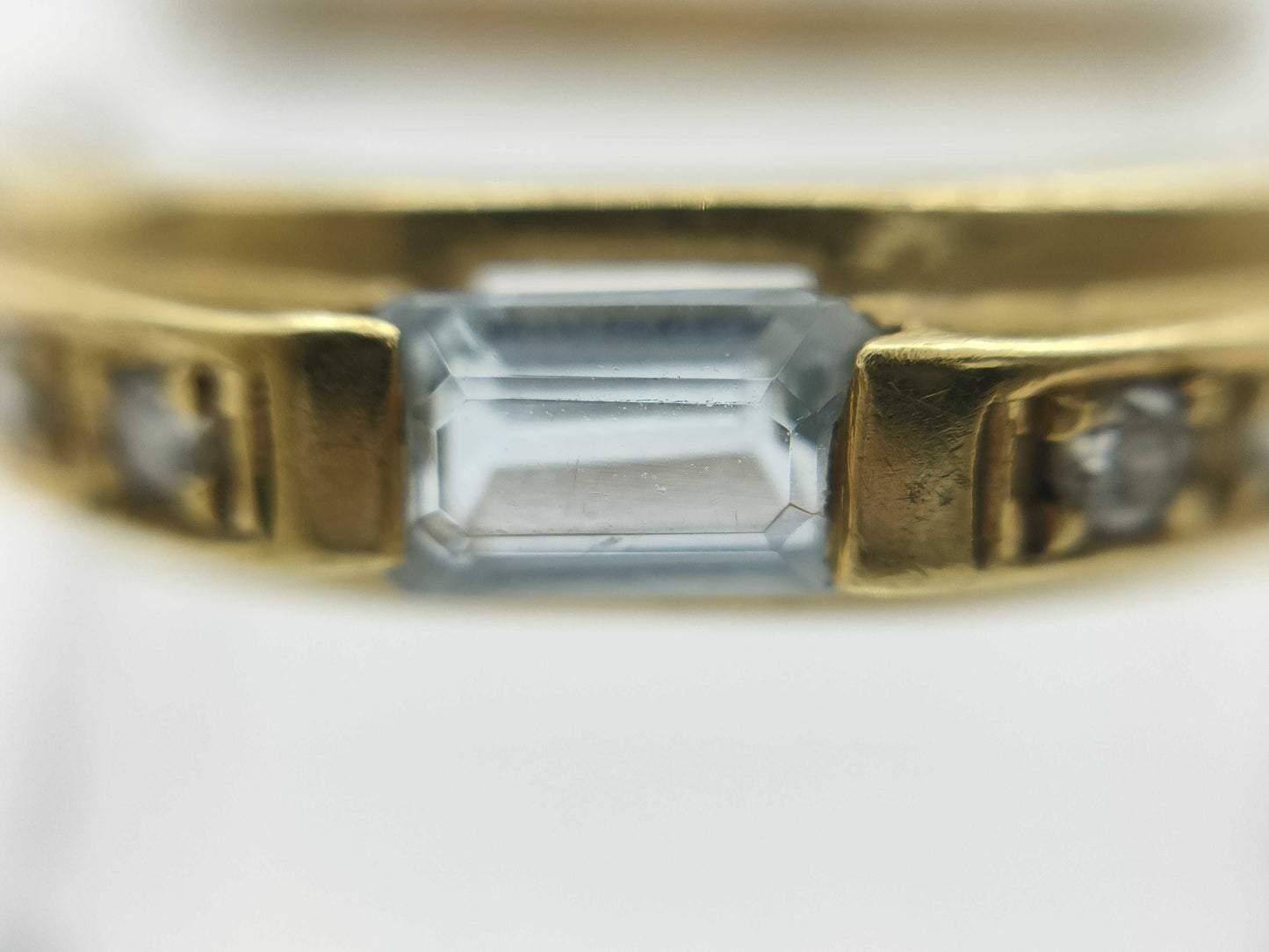 Aquamarine D0.06ct K18 3.3g Ring 