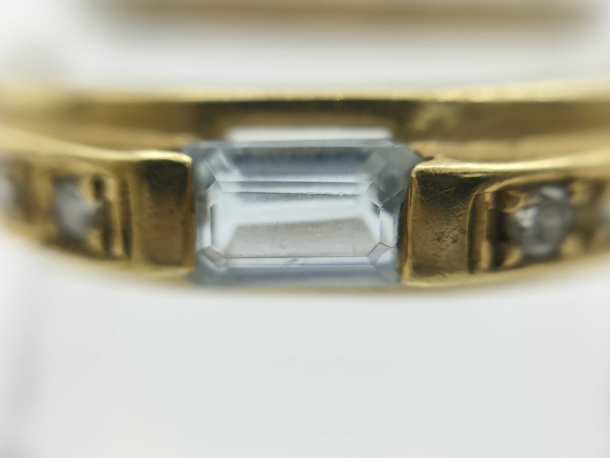 Aquamarine D0.06ct K18 3.3g Ring 