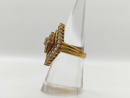 R1.70ct Clear Stone K18 8.2g Ring 