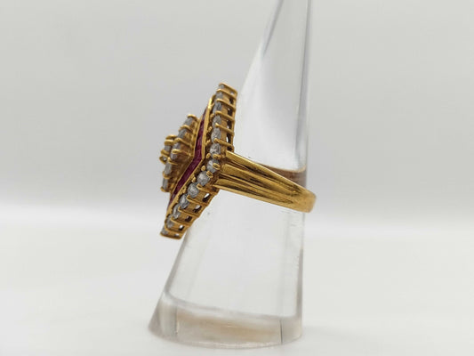 R1.70ct Clear Stone K18 8.2g Ring 