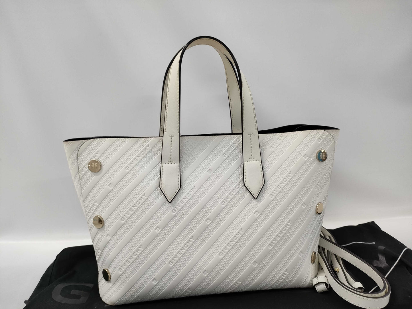 GIVENCHY Bond Small 2-Way Shoulder Bag in White Leather