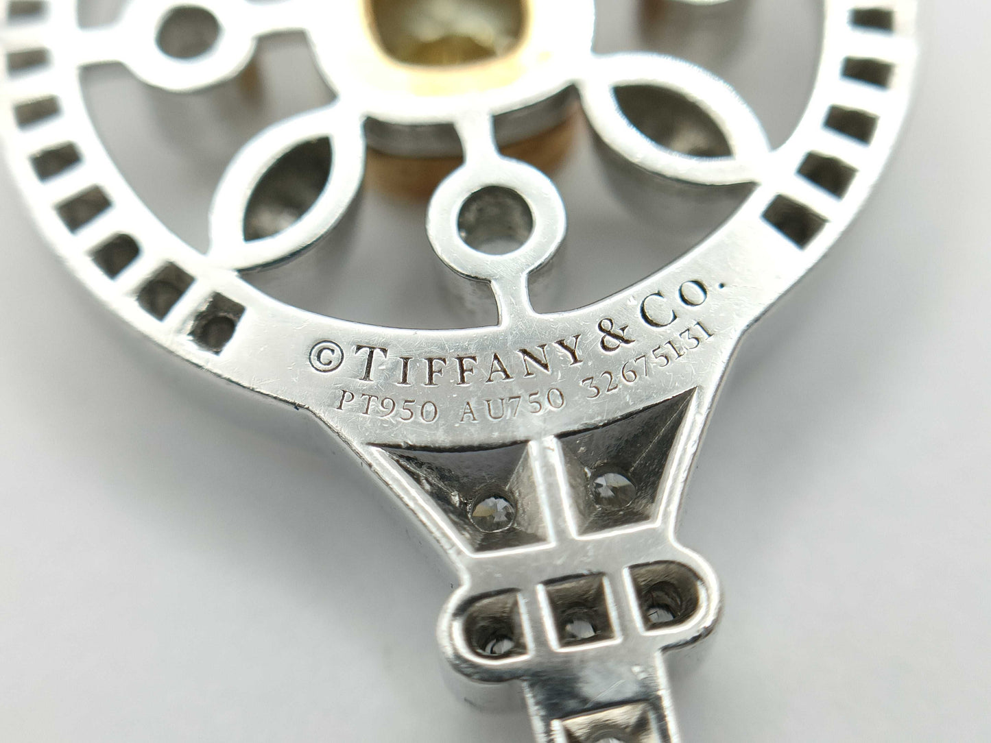 Tiffany & Co. Kaleidoscope Key YD 0.42ct Diamonds, PT950/AU750, 8.6g Necklace 