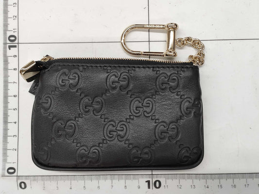 GUCCI Gucci Coin Case with Key Ring Guccissima Coin Case