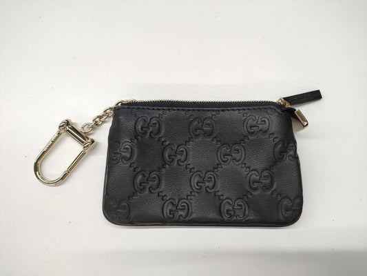 GUCCI Gucci Coin Case with Key Ring Guccissima Coin Case