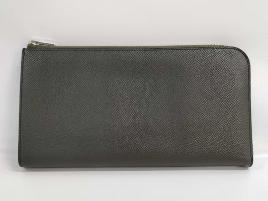 HERMES Zip Long Wallet A Stamp Wallet