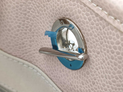 CHANEL Deauville Line Tote Bag A93257 Pink Beige Calf Leather and Caviar Skin Tote Bag