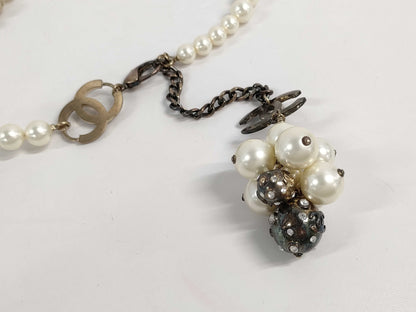 CHANEL CHANEL Necklace Coco Mark/Pearl/Rhinestone/Long Necklace Necklace