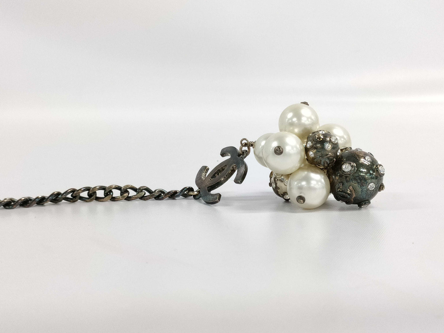 CHANEL CHANEL Necklace Coco Mark/Pearl/Rhinestone/Long Necklace Necklace