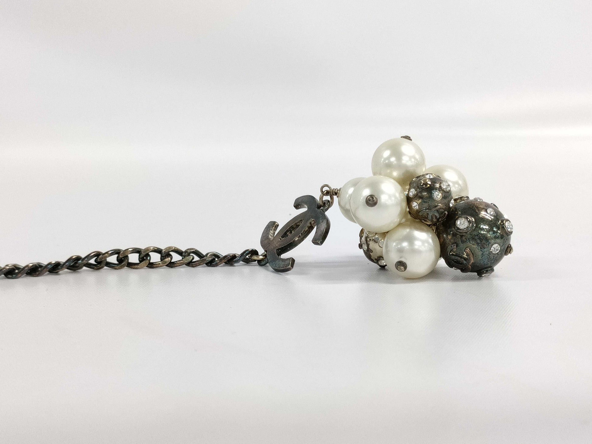 CHANEL CHANEL Necklace Coco Mark/Pearl/Rhinestone/Long Necklace Necklace