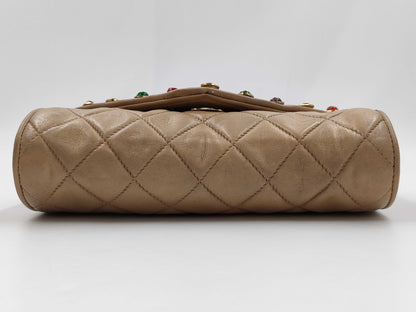 CHANEL Gripoa Shoulder Bag, Beige, Green, and Multicolor, Gold Hardware/Mini Size Shoulder Bag