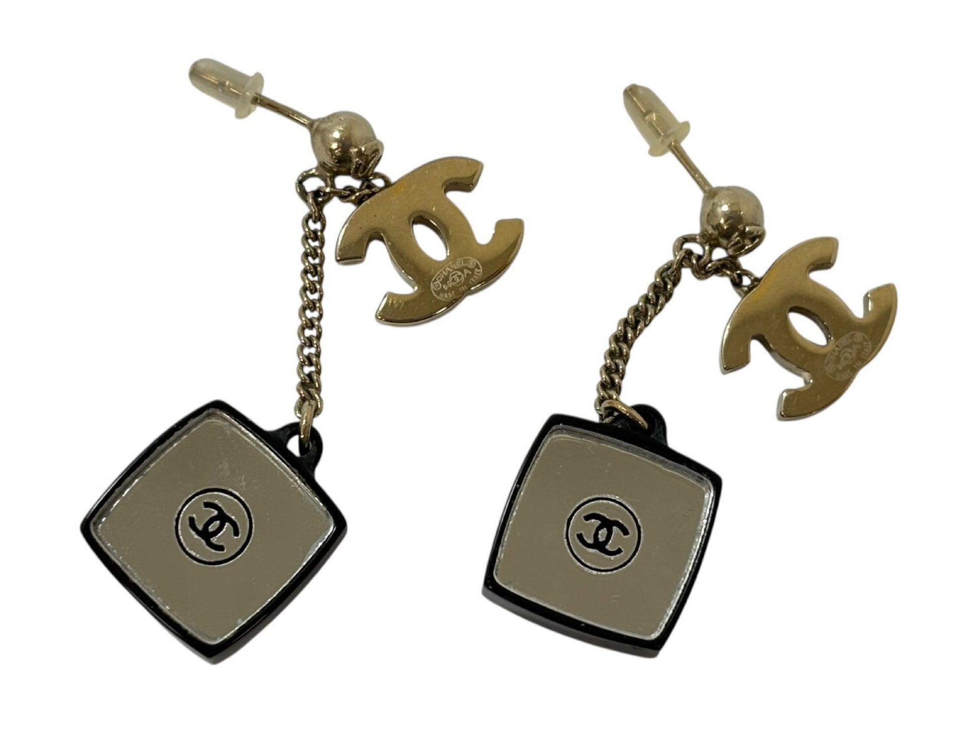 CHANEL 04A Mirror Motif Earrings
