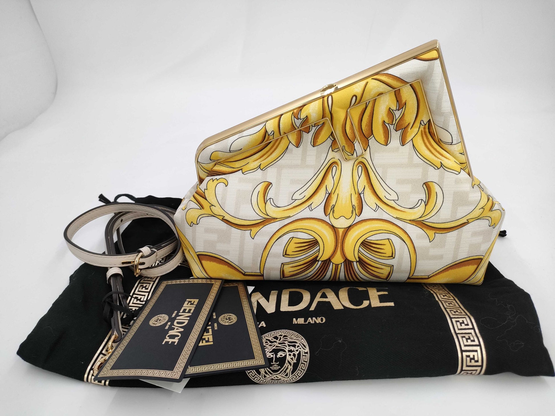 FENDI Fenderche Clutch Shoulder Bag